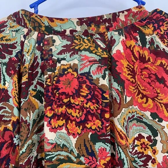 Esley Floral/Paisley Print Oversized Tunic Top w/Tassles size M - Picture 7 of 9